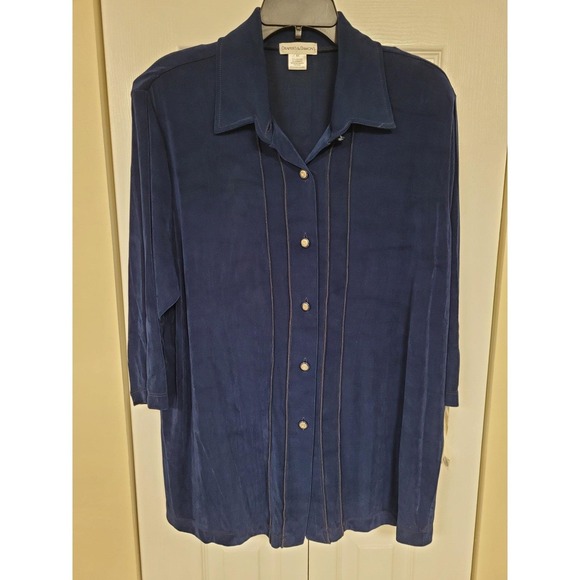 Draper'S & Damon'S Tops - Draper's & Damon's Navy Button Down Blouse‎ Size 1X Stretch Office Careerwear